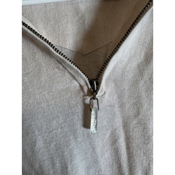 Robert Graham Sweater Mens Large Beige Half Zip Pullover Lightweight Casual - Picture 3 of 6